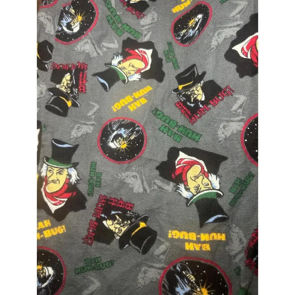 Croft & Barrow Men's Holiday Christmas Sleep Pants Bah Hum-Bug Scrooge Size L